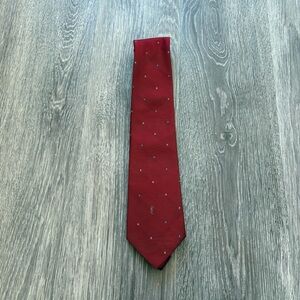 Yves Saint Laurent YSL Elegant Red Tie with Subtle Pattern